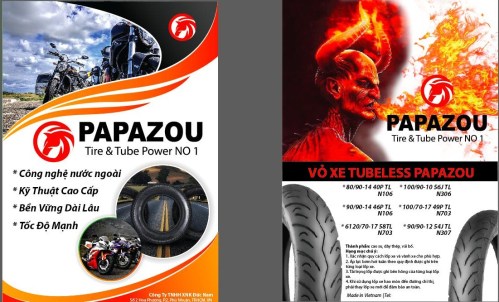Vỏ lốp xe tay ga Papazou - Nhà Máy Sản Xuất Săm Lốp, Vỏ Ruột Xe - Công Ty TNHH XNK Đức Nam